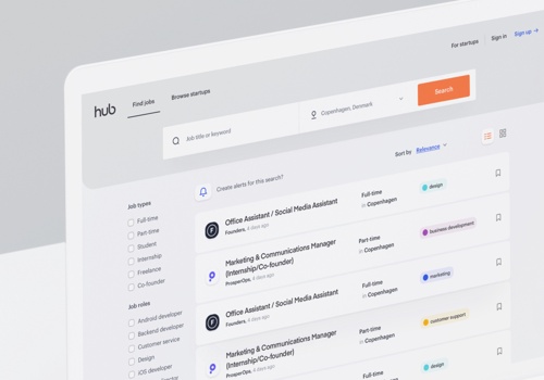 Web Development Package Example: The Hub - Job Searching app