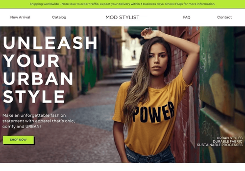 Web Development Package Example: Mod Stylist - Website Development