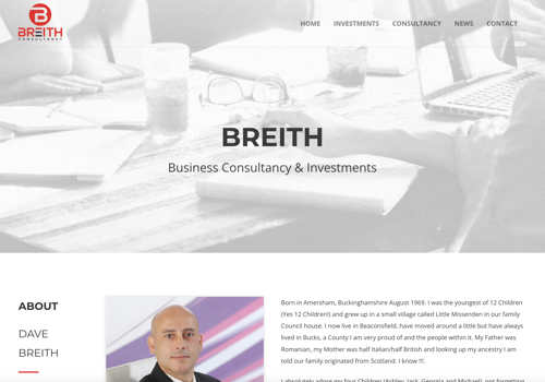 Web Design Package Example: Web Build Business Consultancy for Entrepreneur