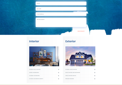 Web Design Package Example: Rapid Fire Painting Services