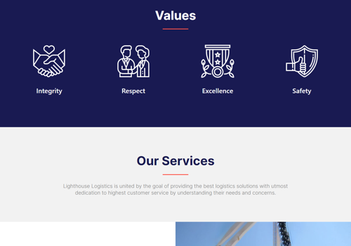 Web Design Package Example: Lighthouse Logistics