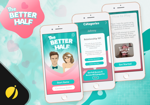Mobile App Development Package Example: The Better Half Game - Quiz game for couples
