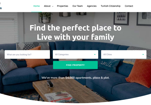 Web Design Package Example: Real estate