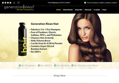 Web Design Package Example: Shopify Store for Cosmetic/Hair Products Company