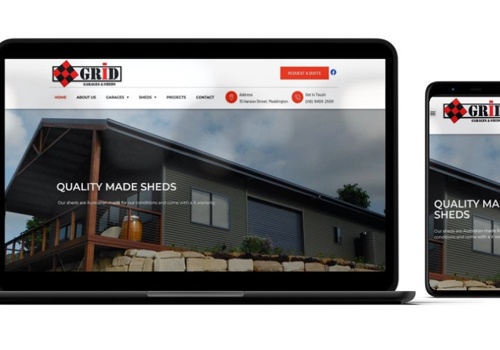 Web Design Package Example: Grid Garages & Sheds