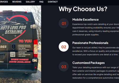 Web Development Package Example: Auto Detailing