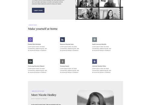 Web Development Package Example: Landing page