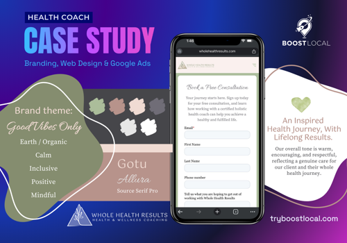 Branding Package Example: Website Redesign for Health Coach Increases Leads