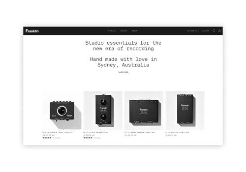 E-Commerce Development Package Example: Shopify for Franklin Audio Devices