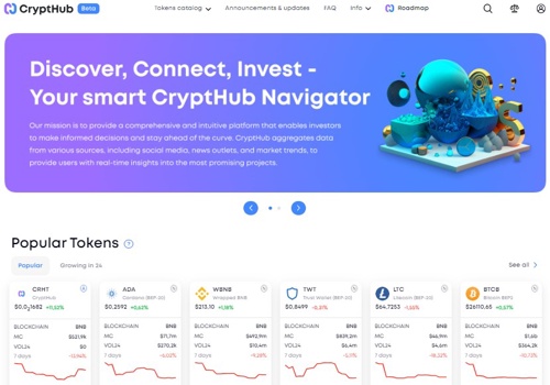 Web Development Package Example: CryptHub- Crypto marketing platform