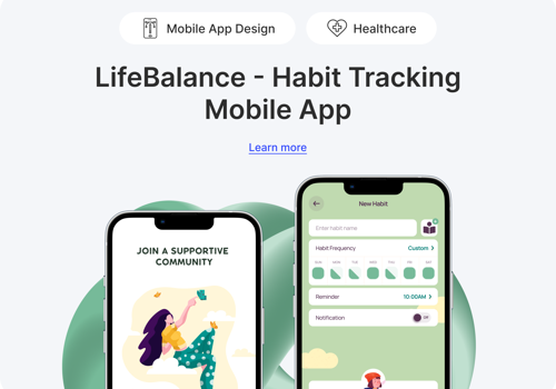 UX/UI Design Package Example: LifeBalance - Habit Tracking Mobile App Design