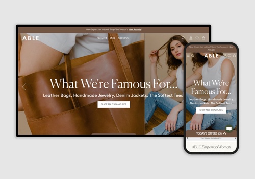 Web Design Package Example: Custom Designed & Developed Store ABLE Clothing