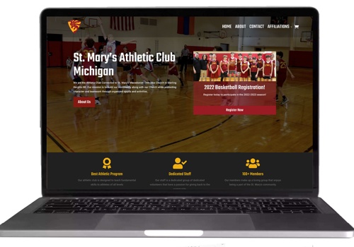 Web Design Package Example: Athletic Club Website