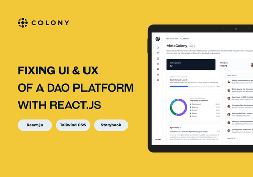 Custom Software Development Package Example: Fixing UI & UX of a DAO Platform with React.js