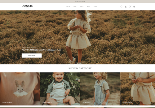 E-Commerce Development Package Example: Donsje (Shopify Plus Store)