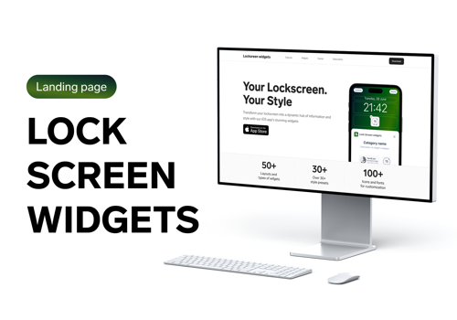 UX/UI Design Package Example: Lock Screen Widgets Landing Page