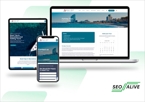 Search Engine Optimization Package Example: Boat Trip Barcelona Website Design & Development