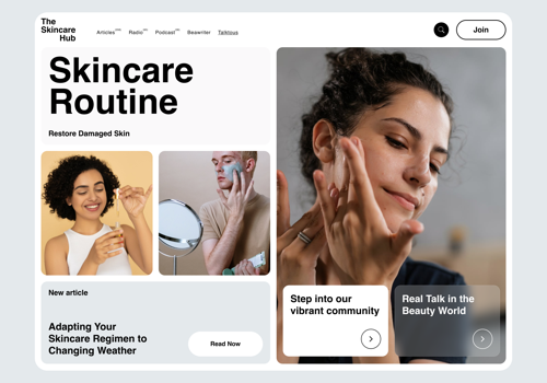 Web Design Package Example: The SkinCare Hub web design