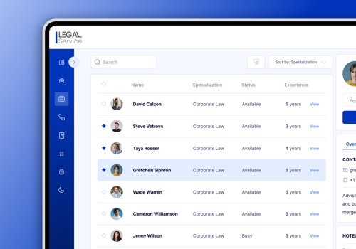 Custom Software Development Package Example: STRUCTURED FLOW OF LEGAL SERVICES