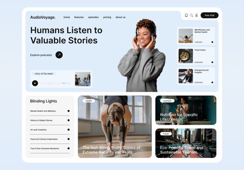 Web Design Package Example: Web design for Audio Voyage podcast