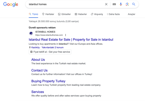 Advertising Package Example: Ads and Creatives for Istanbul Homes