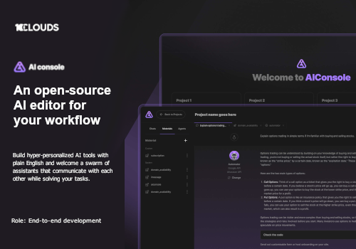 Custom Software Development Package Example: AIConsole: Open-source AI editor