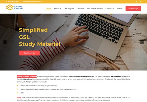 Web Development Package Example: Online Education Portal for Australian Company