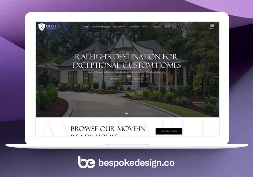 Web Design Package Example: Custom Homes website
