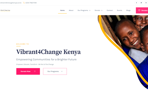 Web Development Package Example: Vibrant4Change Kenya