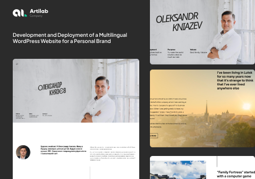 Web Development Package Example: Development of a Multilingual WordPress site