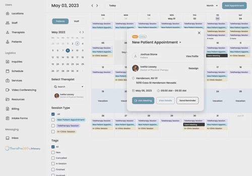 Search Engine Optimization Package Example: TheraPro Practice Management Software