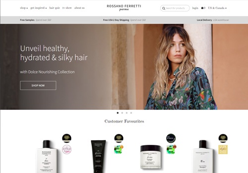 Web Development Package Example: Rossano Ferretti Global E-Commerce Website