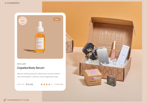 UX/UI Design Package Example: KinderBeauty | Shopify Store Development