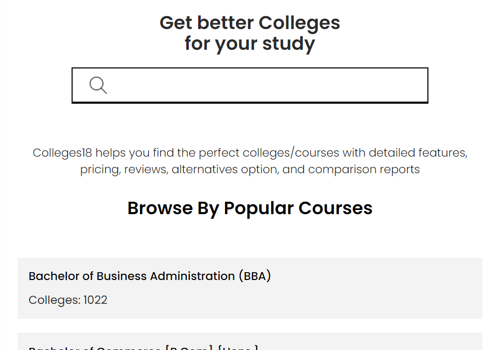 Web Development Package Example: College Search Website Development for Colleges18
