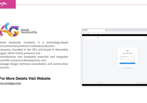 Custom Software Development Package Example: Amek Geotextile ERP system