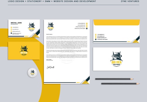 Branding Package Example: Big Den Truck Parking - Branding