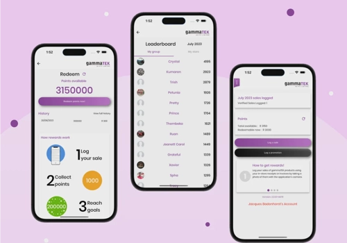 Mobile App Development Package Example: GammaTek Rewards App