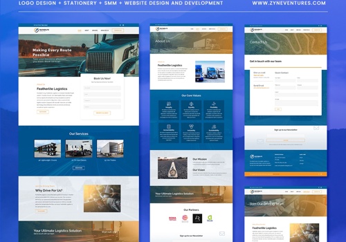 Graphic Design Package Example: Featherlite Logistics - Website Design & Develop
