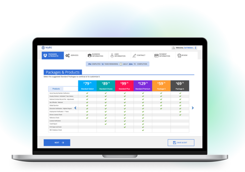 Web Design Package Example: Packages & Products App Redesign