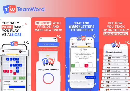 Mobile App Development Package Example: Teamword – Multiplayer Word Game for iOS & Android