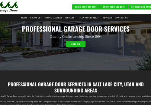 Web Design Package Example: Website/SEO Project - AAA Garage Door Inc.