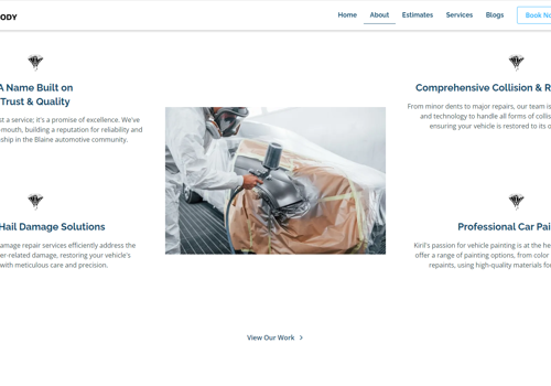 Web Development Package Example: Website Design and SEO for Best Auto Body