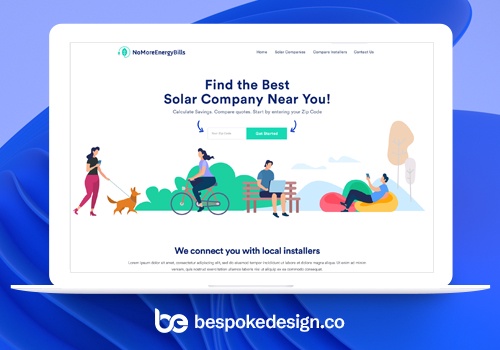 Web Design Package Example: Solar Company website