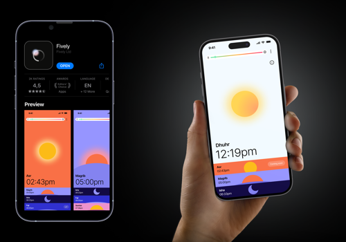 UX/UI Design Package Example: UX UI App designed to help you pray on time