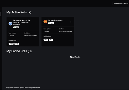Blockchain Package Example: Votz - Decentralised Voting Platform