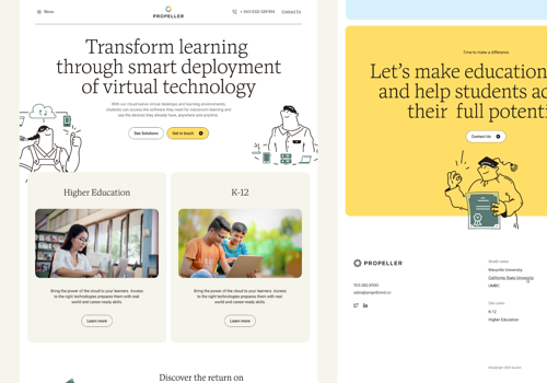 Web Design Package Example: A new website for Propeller – an ed tech company