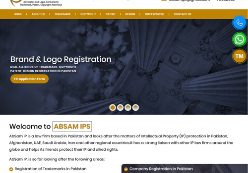 Web Development Package Example: Absam IPS - Trademark