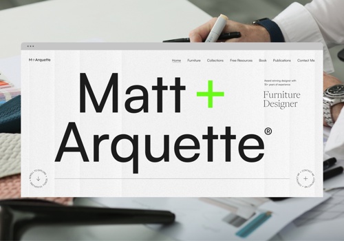 Web Design Package Example: M+Arquette — Website Design for Furniture Creator
