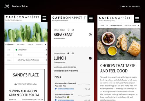 Web Design Package Example: Cafe Bon Appétit