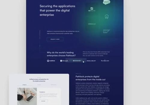 Web Design Package Example: Pathlock – WordPress for a cybersecurity leader